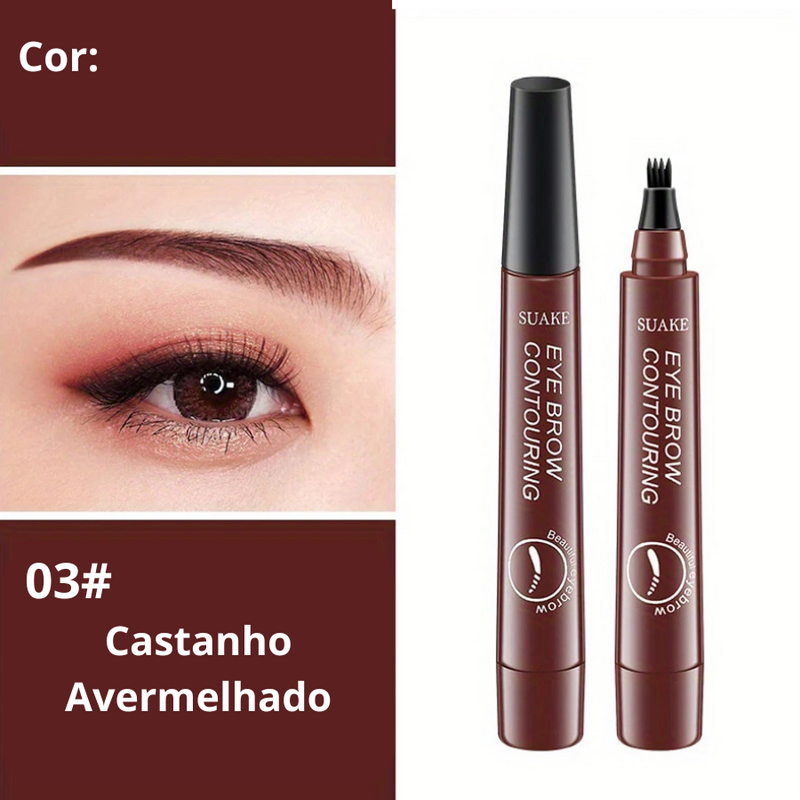 Caneta de Sobrancelha Microblading/Tatuagem em 4 Cores para Maquiagem / Lápis de Sobrancelha