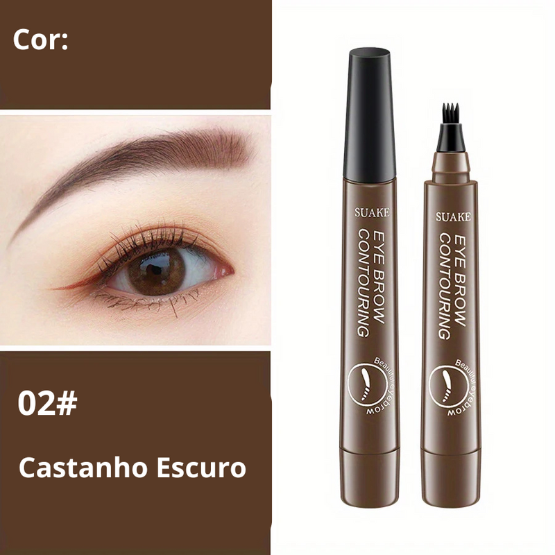 Caneta de Sobrancelha Microblading/Tatuagem em 4 Cores para Maquiagem / Lápis de Sobrancelha