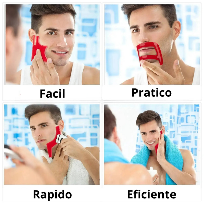 Pente de 2 peças para pelos faciais masculinos Aparador Pente de plástico para modelagem de pelos faciais masculinos Ferramenta para cabelo