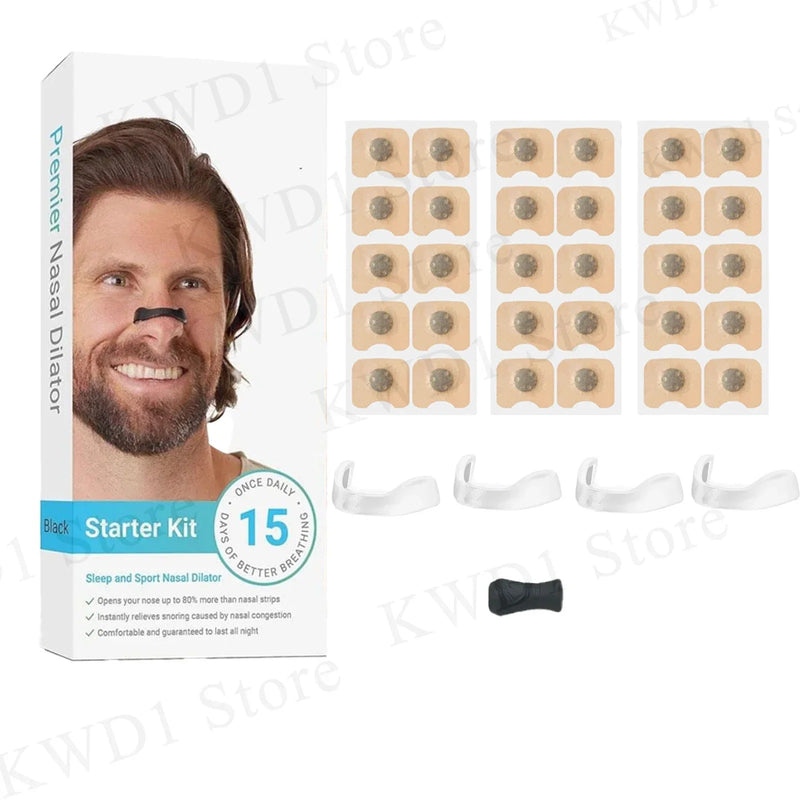 Dilatador nasal sono dilatadores de respiração nasal starter kit nariz respirar tiras tiras nasais magnéticas reduzir o ronco